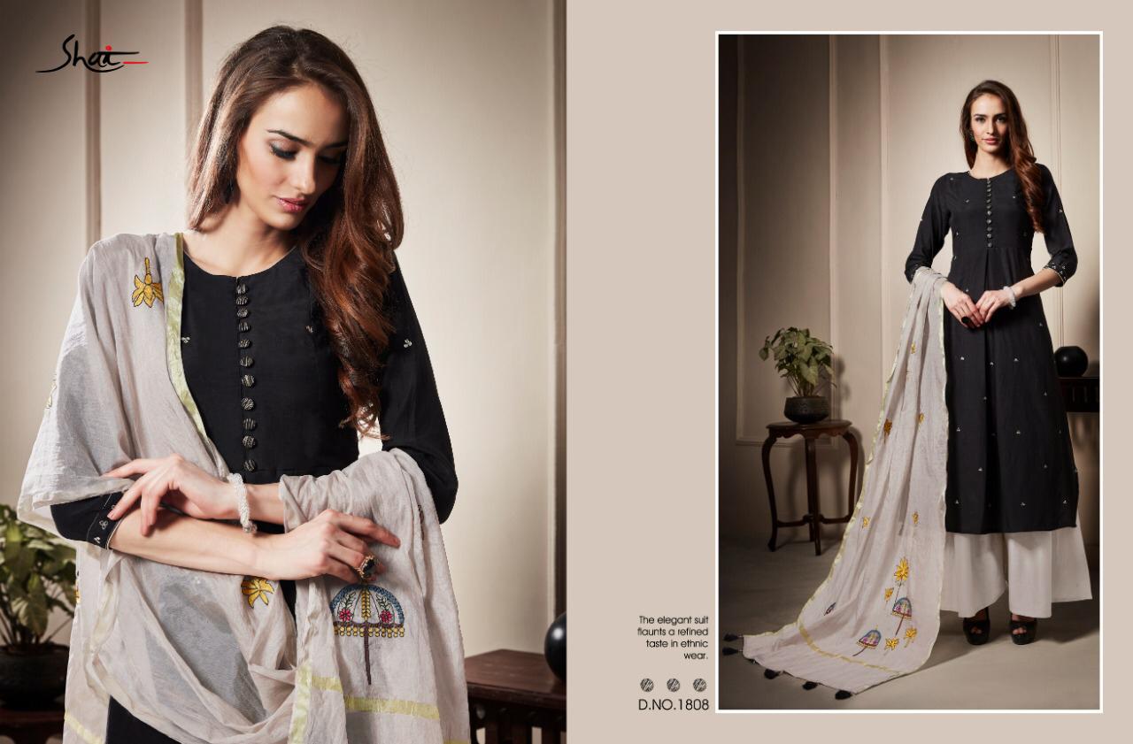 Raaga By Shai 1801 To 1809 Series Beautiful Suits Collection Colorful Stylish Fancy Casual Wear & Ethnic Wear Pure Bemberg Slub Embroidered Dresses At Wholesale Price