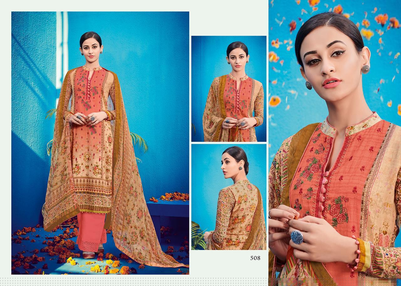Raas By House Of Lawn 501 To 510series Designer Suits Wedding Collection Colorful Stylish Beautiful Party Wear & Occasional Wear Jam Satin Embroidered Dresses At Wholesale Price