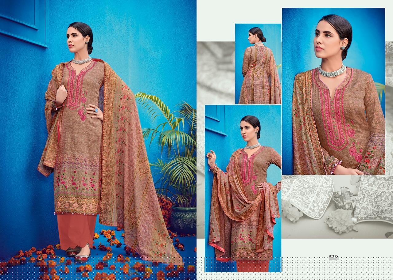 Raas By House Of Lawn 501 To 510series Designer Suits Wedding Collection Colorful Stylish Beautiful Party Wear & Occasional Wear Jam Satin Embroidered Dresses At Wholesale Price