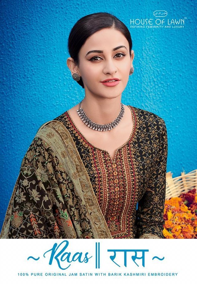 Raas By House Of Lawn 501 To 510series Designer Suits Wedding Collection Colorful Stylish Beautiful Party Wear & Occasional Wear Jam Satin Embroidered Dresses At Wholesale Price