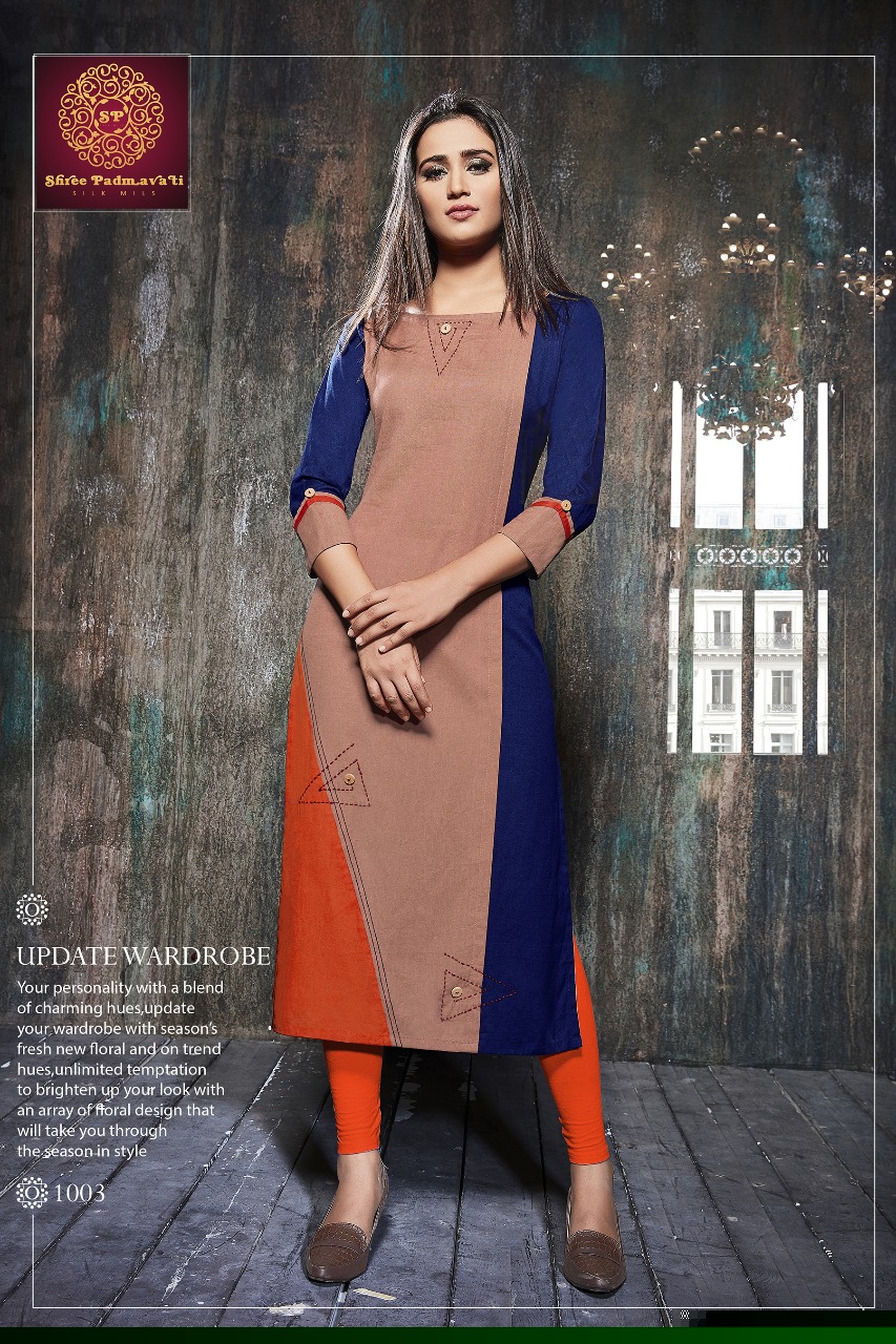 Raazi By Shree Padmavati 1001 To 1007 Series Beautiful Stylish Colorful Fancy Party Wear & Ethnic Wear & Ready To Wear Cotton Flex Kurtis At Wholesale Price