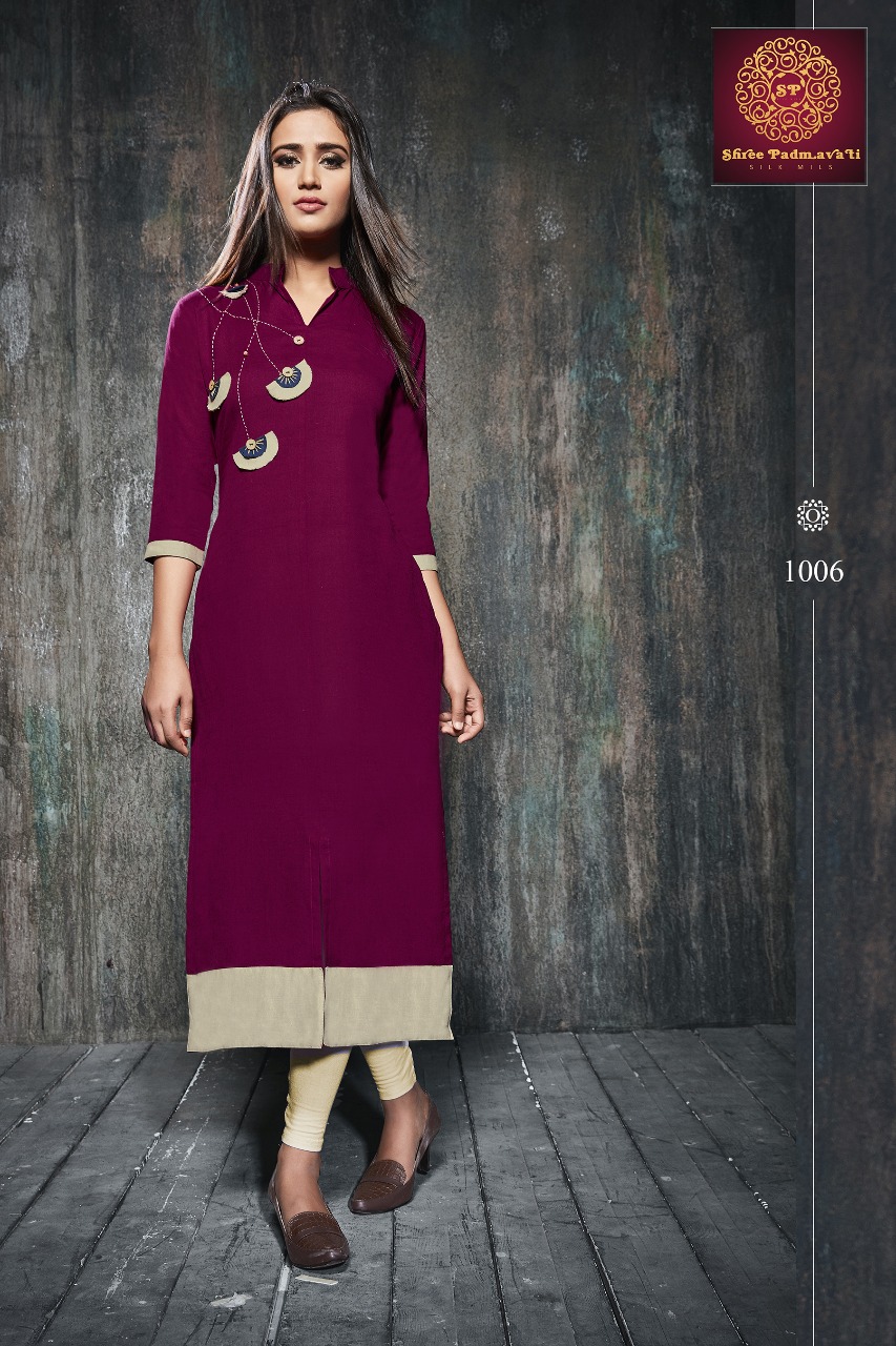 Raazi By Shree Padmavati 1001 To 1007 Series Beautiful Stylish Colorful Fancy Party Wear & Ethnic Wear & Ready To Wear Cotton Flex Kurtis At Wholesale Price