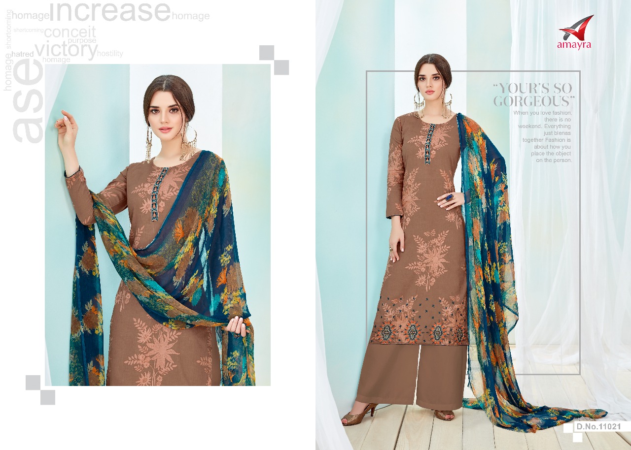 Rabiya By Amayra 11017 To 11024 Series Beautiful Stylish Fancy Colorful Causl Wear & Ethnic Wear Cotton Satin With Embroidered Dresses At Wholesale Price