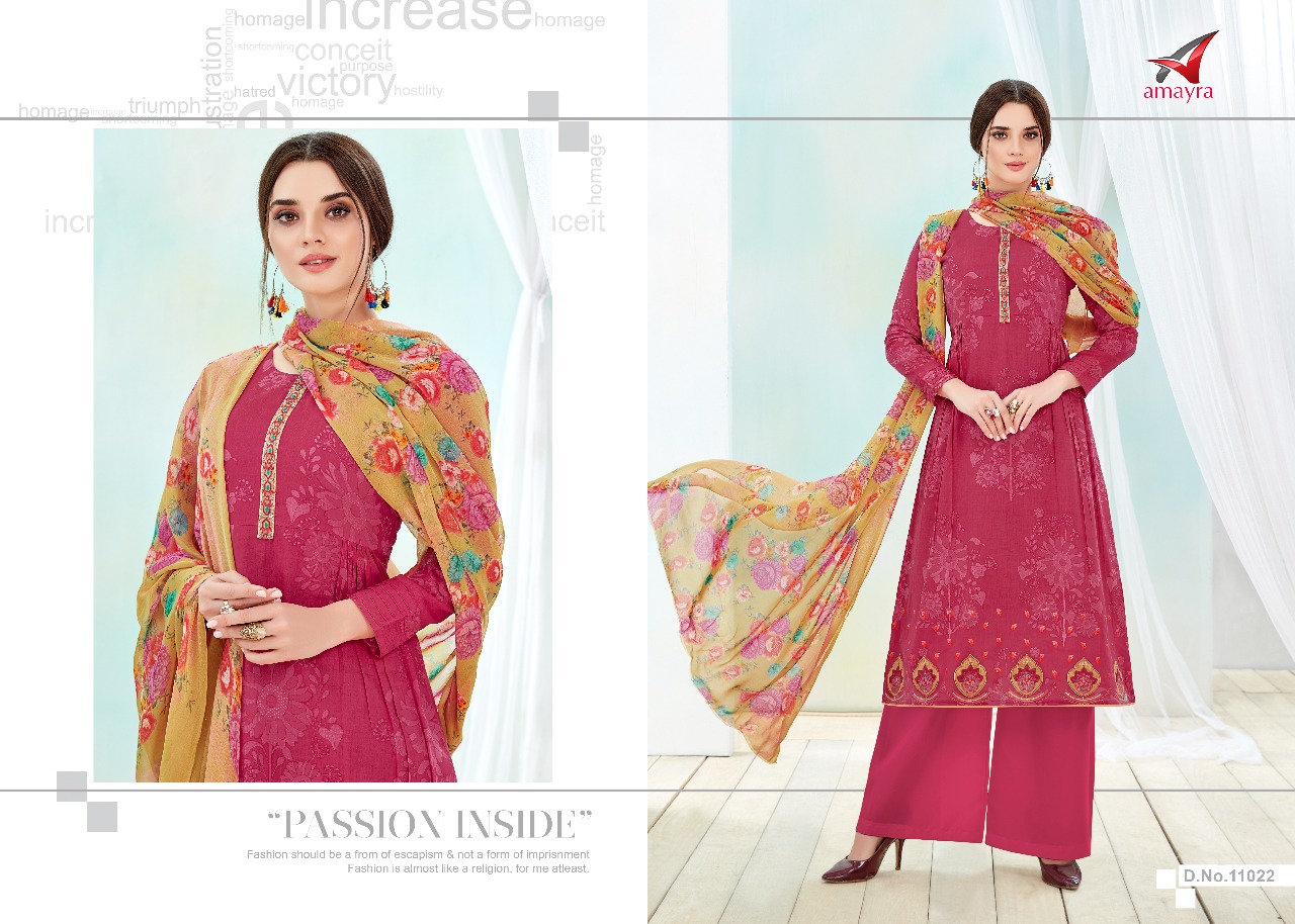 Rabiya By Amayra 11017 To 11024 Series Beautiful Stylish Fancy Colorful Causl Wear & Ethnic Wear Cotton Satin With Embroidered Dresses At Wholesale Price