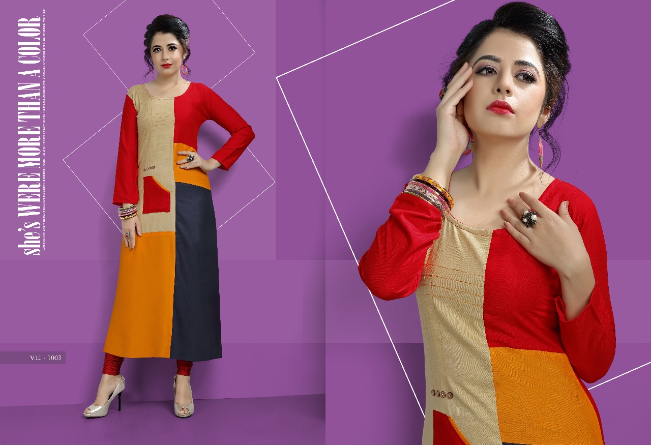 Radha Vol-1 By Vilohit Enterprise 1001 To 1007 Series Designer Beautiful Stylish Fancy Colorful Casual Wear & Ethnic Wear Collection Heavy Rayon Kurtis At Wholesale Price