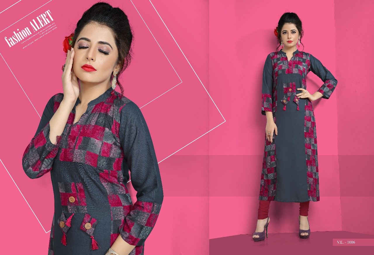Radha Vol-1 By Vilohit Enterprise 1001 To 1007 Series Designer Beautiful Stylish Fancy Colorful Casual Wear & Ethnic Wear Collection Heavy Rayon Kurtis At Wholesale Price