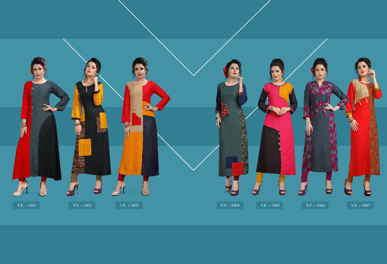 Radha Vol-1 By Vilohit Enterprise 1001 To 1007 Series Designer Beautiful Stylish Fancy Colorful Casual Wear & Ethnic Wear Collection Heavy Rayon Kurtis At Wholesale Price