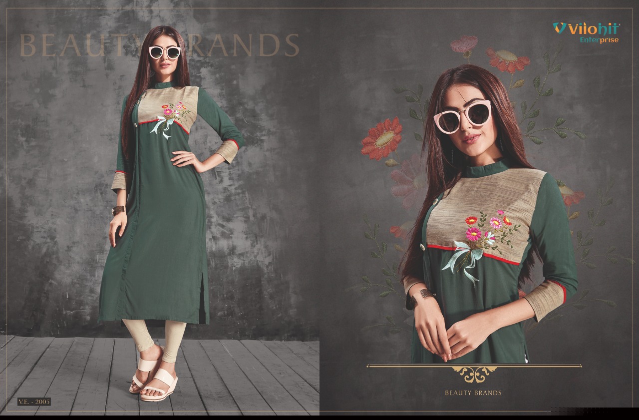 Radha Vol-2 By Vilohit Enterprise 2001 To 2007 Series Beautiful Stylish Fancy Colorful Casual Wear & Ethnic Wear & Ready To Wear Heavy Rayon Kurtis At Wholesale Price