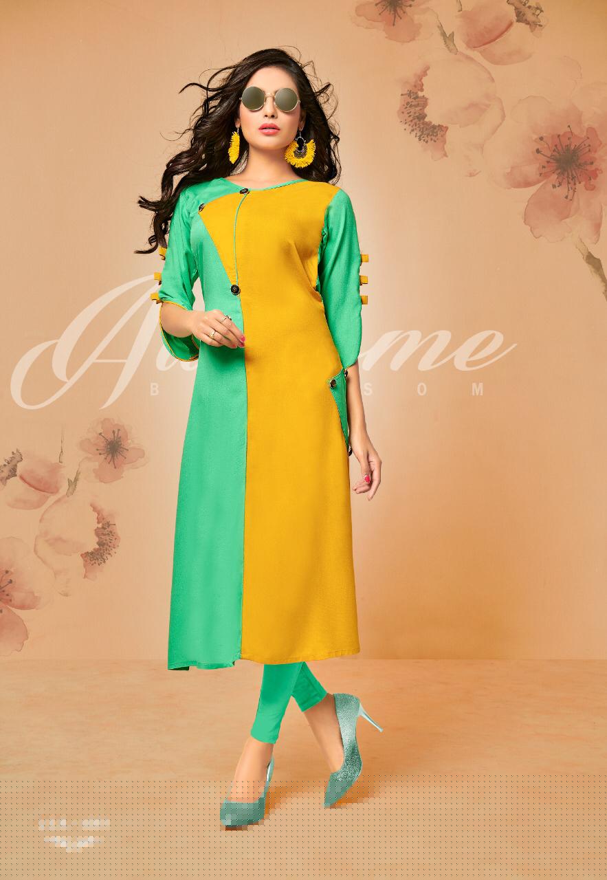 Radha Vol-4 By Vilohit Enterprise 4001 To 4007 Series Beautiful Stylish Colorful Fancy Party Wear & Ethnic Wear & Ready To Wear Heavy Rayon Embroidered Kurtis At Wholesale Price