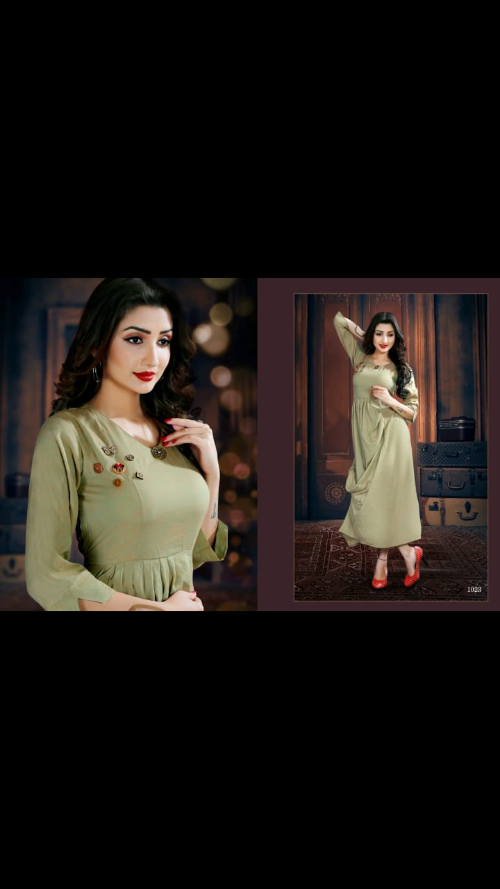 Radhika By Revaa 1018 To 1023 Series Beautiful Colorful Stylish Fancy Casual Wear & Ethnic Wear & Ready To Wear Rayon Two Tone Kurtis At Wholesale Price