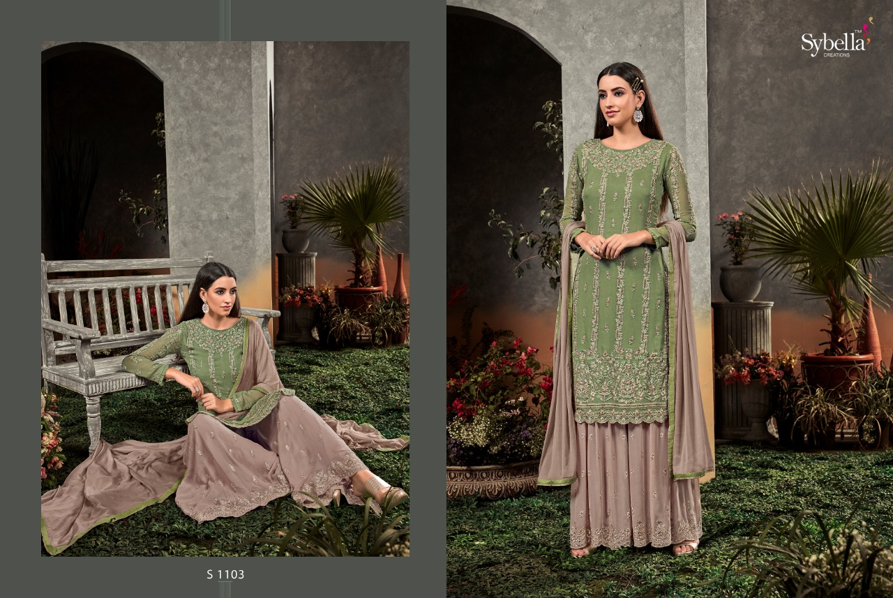 Rahnuma By Sybella Creation 1101 To 1108 Series Beautiful Suits Colorful Stylish Fancy Casual Wear & Ethnic Wear Heavy Georgette Embroidered Dresses At Wholesale Price