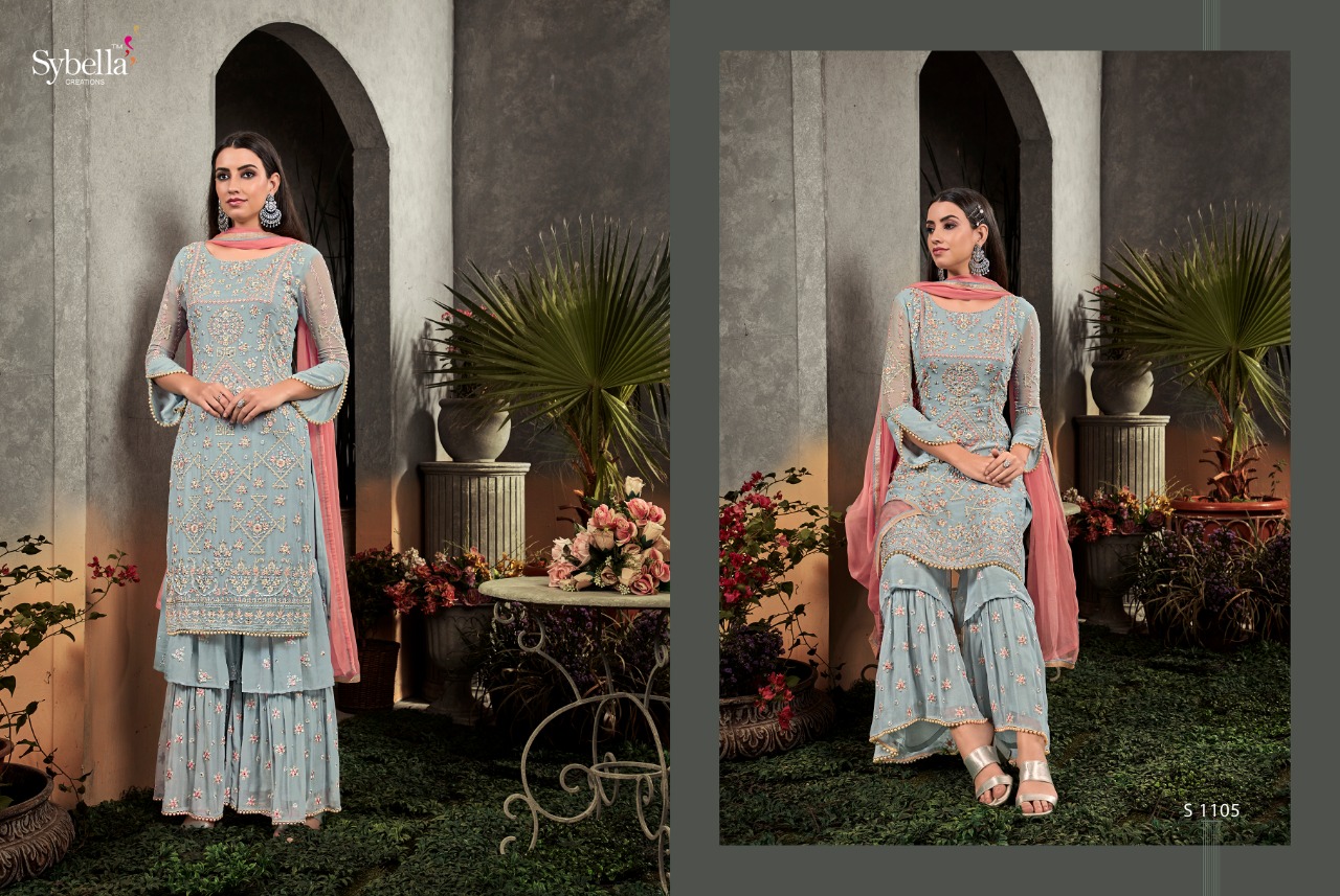 Rahnuma By Sybella Creation 1101 To 1108 Series Beautiful Suits Colorful Stylish Fancy Casual Wear & Ethnic Wear Heavy Georgette Embroidered Dresses At Wholesale Price