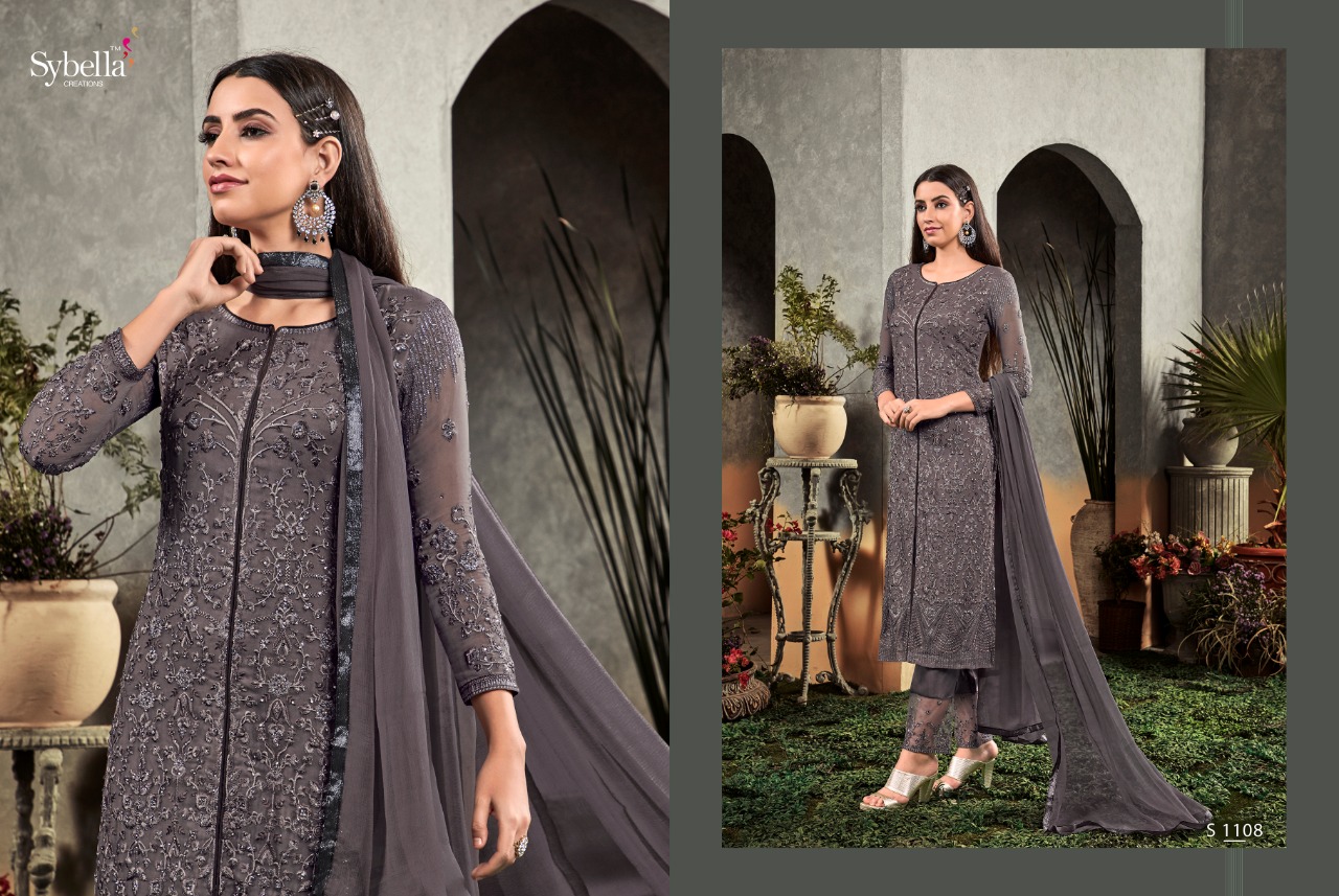 Rahnuma By Sybella Creation 1101 To 1108 Series Beautiful Suits Colorful Stylish Fancy Casual Wear & Ethnic Wear Heavy Georgette Embroidered Dresses At Wholesale Price