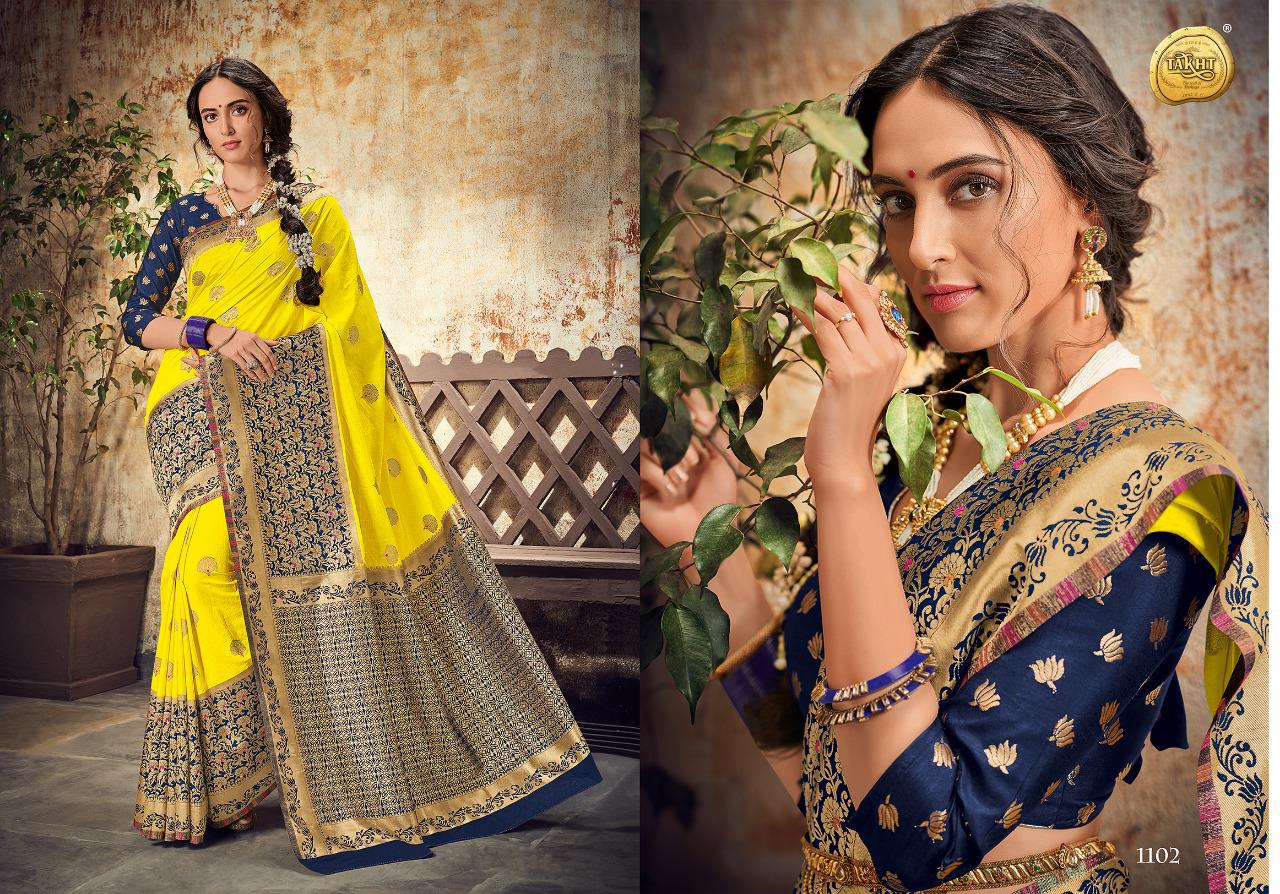 Rajgharana Silk By Takht 1101 To 1109 Series Indian Traditional Wear Collection Beautiful Stylish Fancy Colorful Party Wear & Occasional Wear Soft Nylon Silk Sarees At Wholesale Price