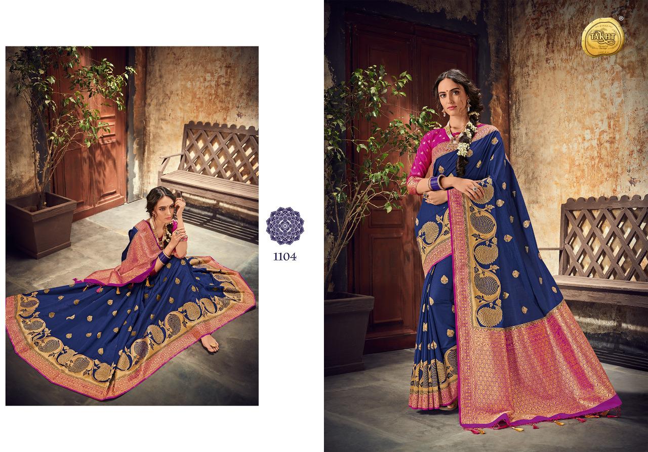 Rajgharana Silk By Takht 1101 To 1109 Series Indian Traditional Wear Collection Beautiful Stylish Fancy Colorful Party Wear & Occasional Wear Soft Nylon Silk Sarees At Wholesale Price