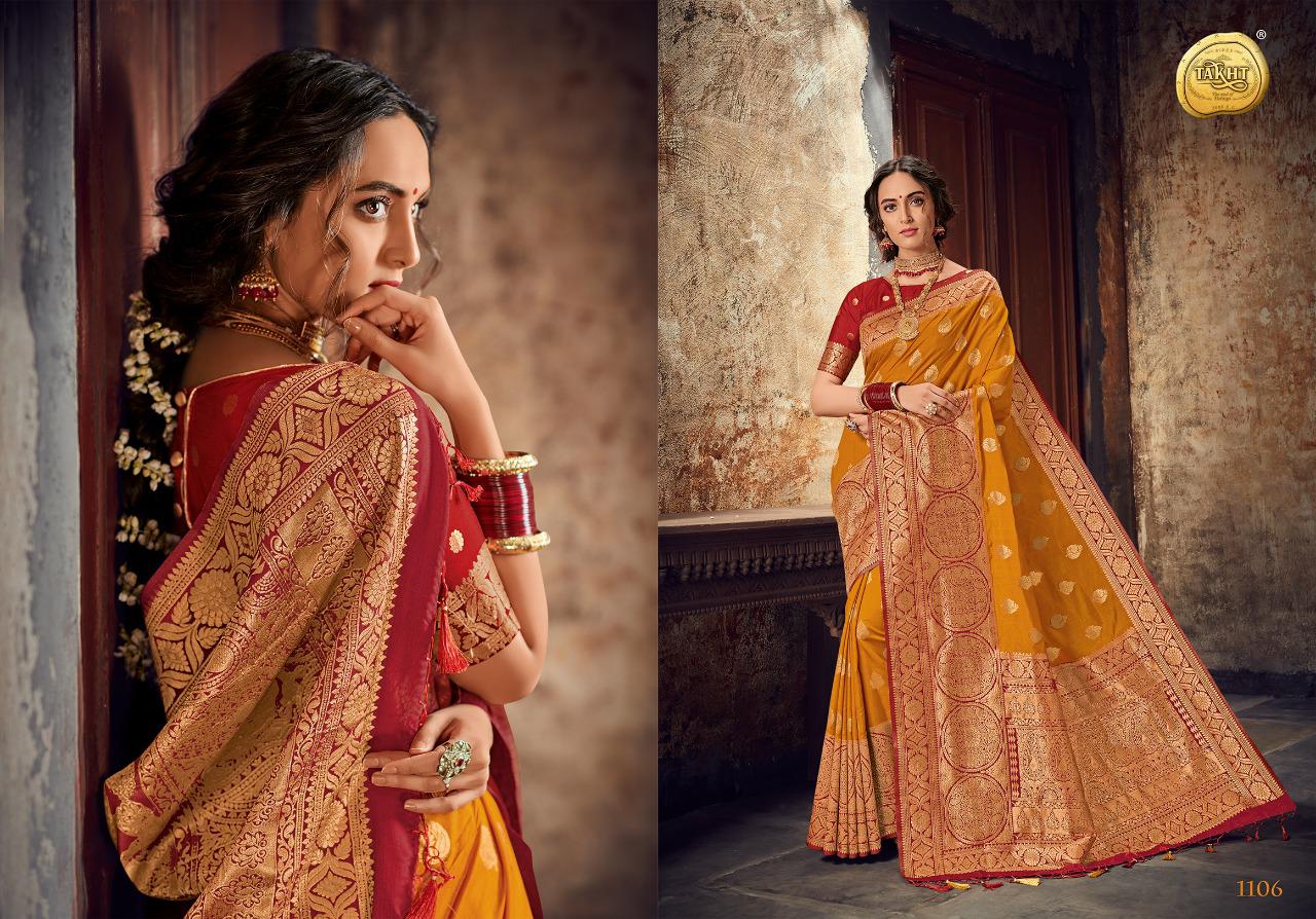 Rajgharana Silk By Takht 1101 To 1109 Series Indian Traditional Wear Collection Beautiful Stylish Fancy Colorful Party Wear & Occasional Wear Soft Nylon Silk Sarees At Wholesale Price