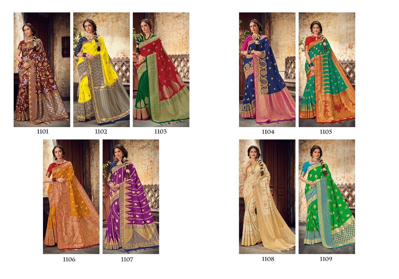Rajgharana Silk By Takht 1101 To 1109 Series Indian Traditional Wear Collection Beautiful Stylish Fancy Colorful Party Wear & Occasional Wear Soft Nylon Silk Sarees At Wholesale Price