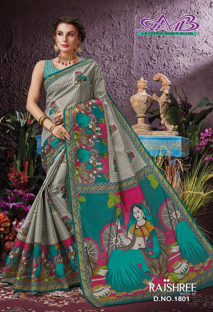 Rajshree By A.b. Fashion 1800 To 1817 Series Indian Designer Traditional Wear Collection Beautiful Stylish Fancy Colorful Party Wear & Occasional Wear Pure Cotton Sarees At Wholesale Price