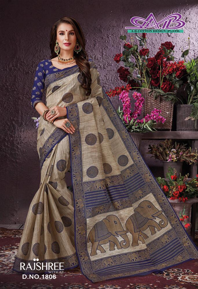 Rajshree By A.b. Fashion 1800 To 1817 Series Indian Designer Traditional Wear Collection Beautiful Stylish Fancy Colorful Party Wear & Occasional Wear Pure Cotton Sarees At Wholesale Price