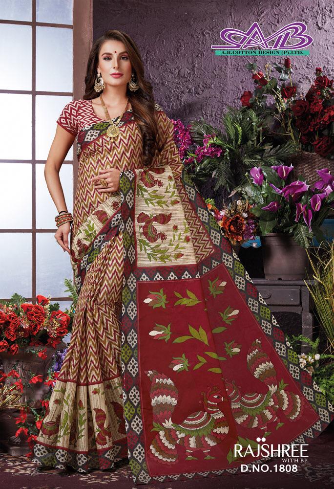 Rajshree By A.b. Fashion 1800 To 1817 Series Indian Designer Traditional Wear Collection Beautiful Stylish Fancy Colorful Party Wear & Occasional Wear Pure Cotton Sarees At Wholesale Price