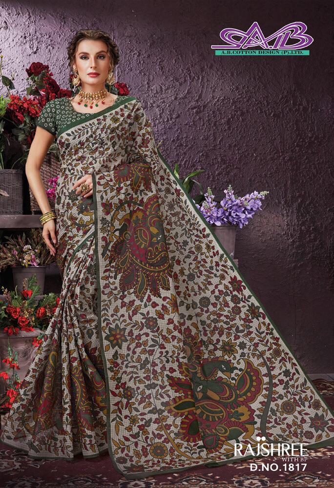 Rajshree By A.b. Fashion 1800 To 1817 Series Indian Designer Traditional Wear Collection Beautiful Stylish Fancy Colorful Party Wear & Occasional Wear Pure Cotton Sarees At Wholesale Price