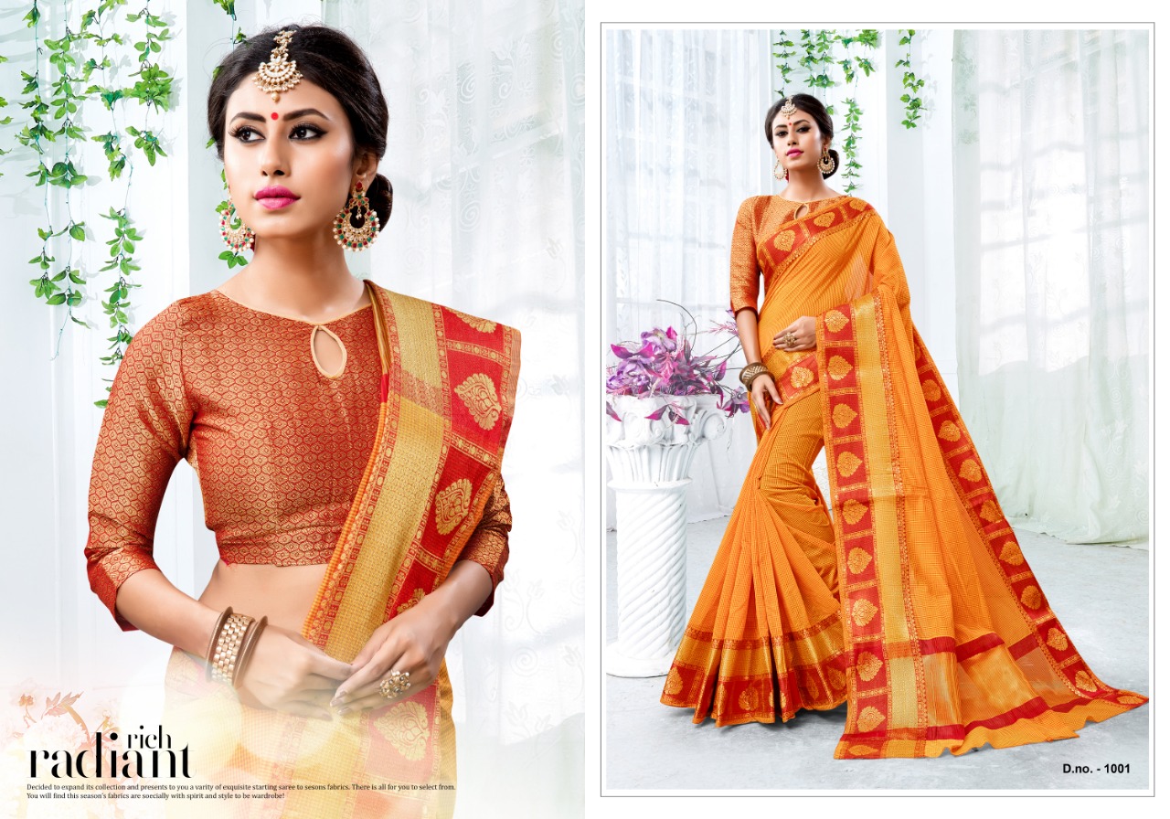 Rajyog By Adarsh Prints 1001 To 1012 Series Indian Traditional Wear Collection Beautiful Stylish Fancy Colorful Party Wear & Occasional Wear Kota Doriya Sarees At Wholesale Price
