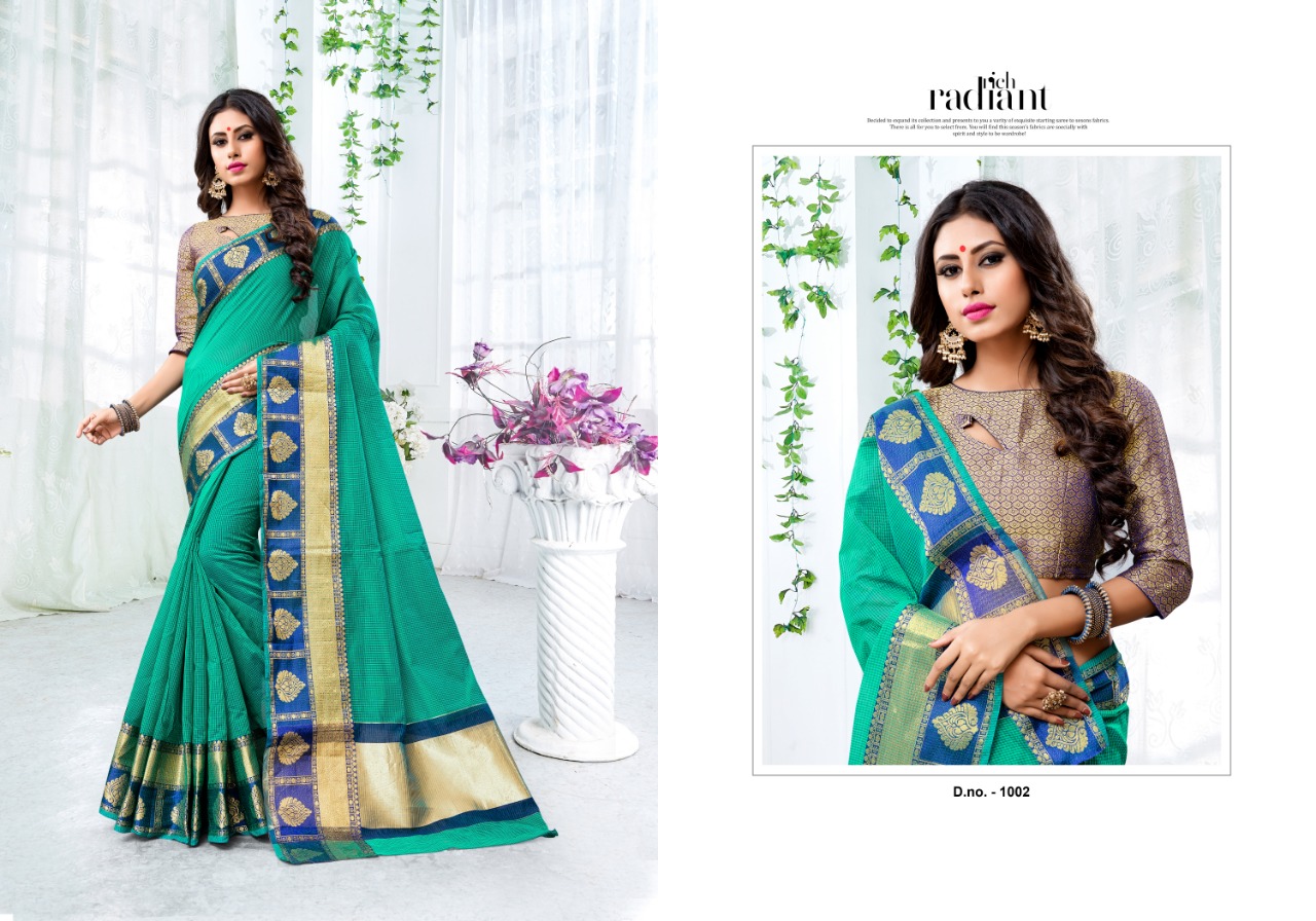 Rajyog By Adarsh Prints 1001 To 1012 Series Indian Traditional Wear Collection Beautiful Stylish Fancy Colorful Party Wear & Occasional Wear Kota Doriya Sarees At Wholesale Price