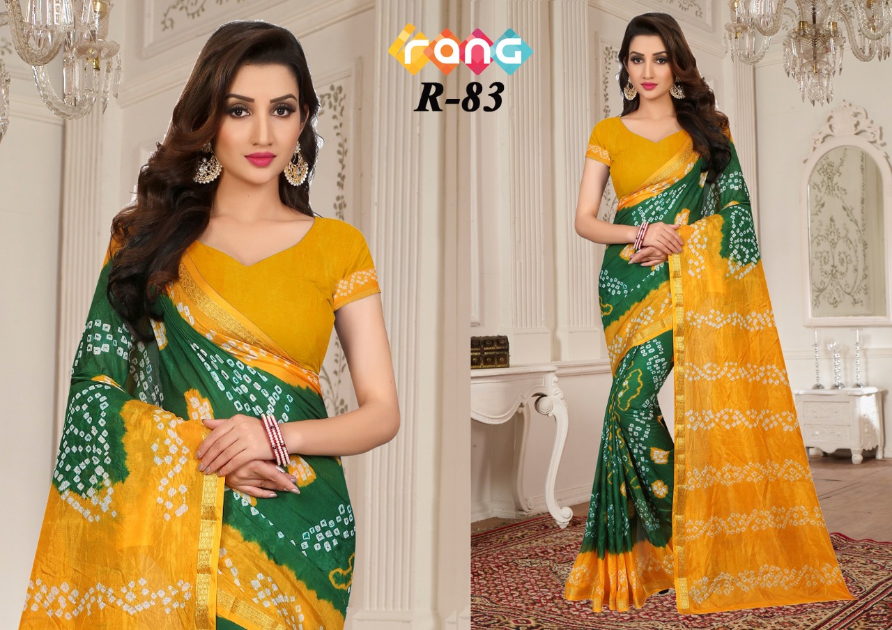 Rang Vol-14 By Fashid Wholesale 82 To 88 Series Indian Traditional Wear Collection Beautiful Stylish Fancy Colorful Party Wear & Occasional Wear Handicraft Bandhani Sarees At Wholesale Price