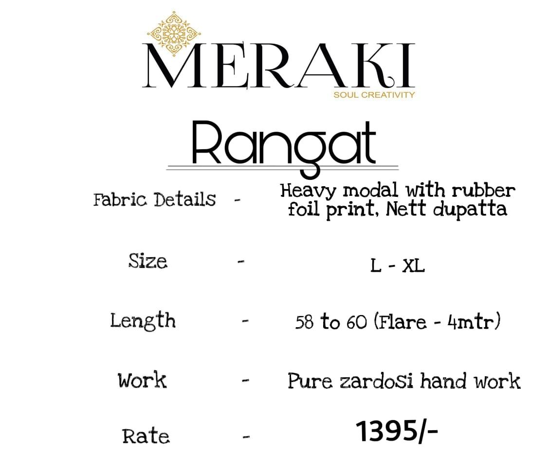 Rangat By Meraki 4061 To 4066 Series Designer Gown Collection Beautiful Stylish Fancy Colorful Party Wear & Occasional Wear Heavy Modal Gowns At Wholesale Price