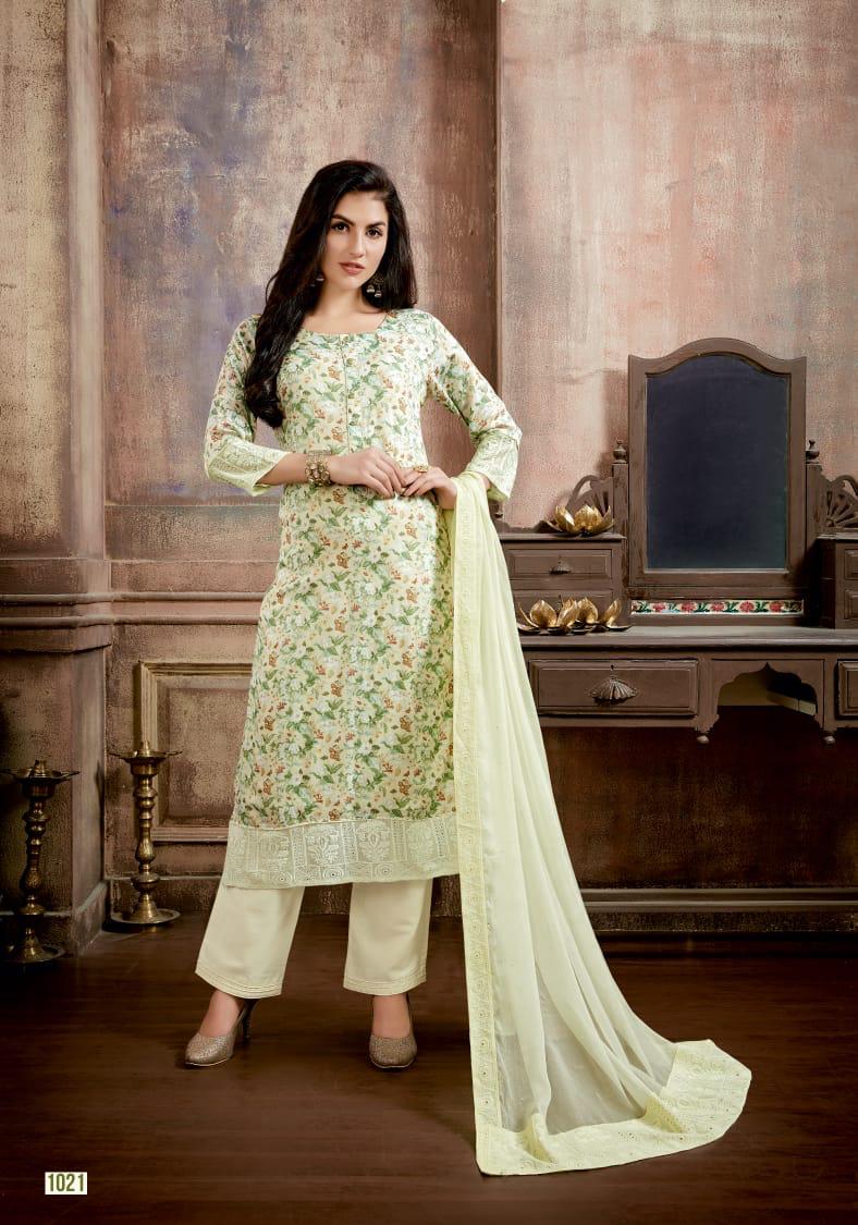 Rangat By Sanjh 1021 To 1025 Series Beautiful Suits Stylish Colorful Fancy Casual Wear & Ethnic Wear Pure Bemberg Finer Satin Print Most Exclussive Embroidery Ghera Dresses At Wholesale Price