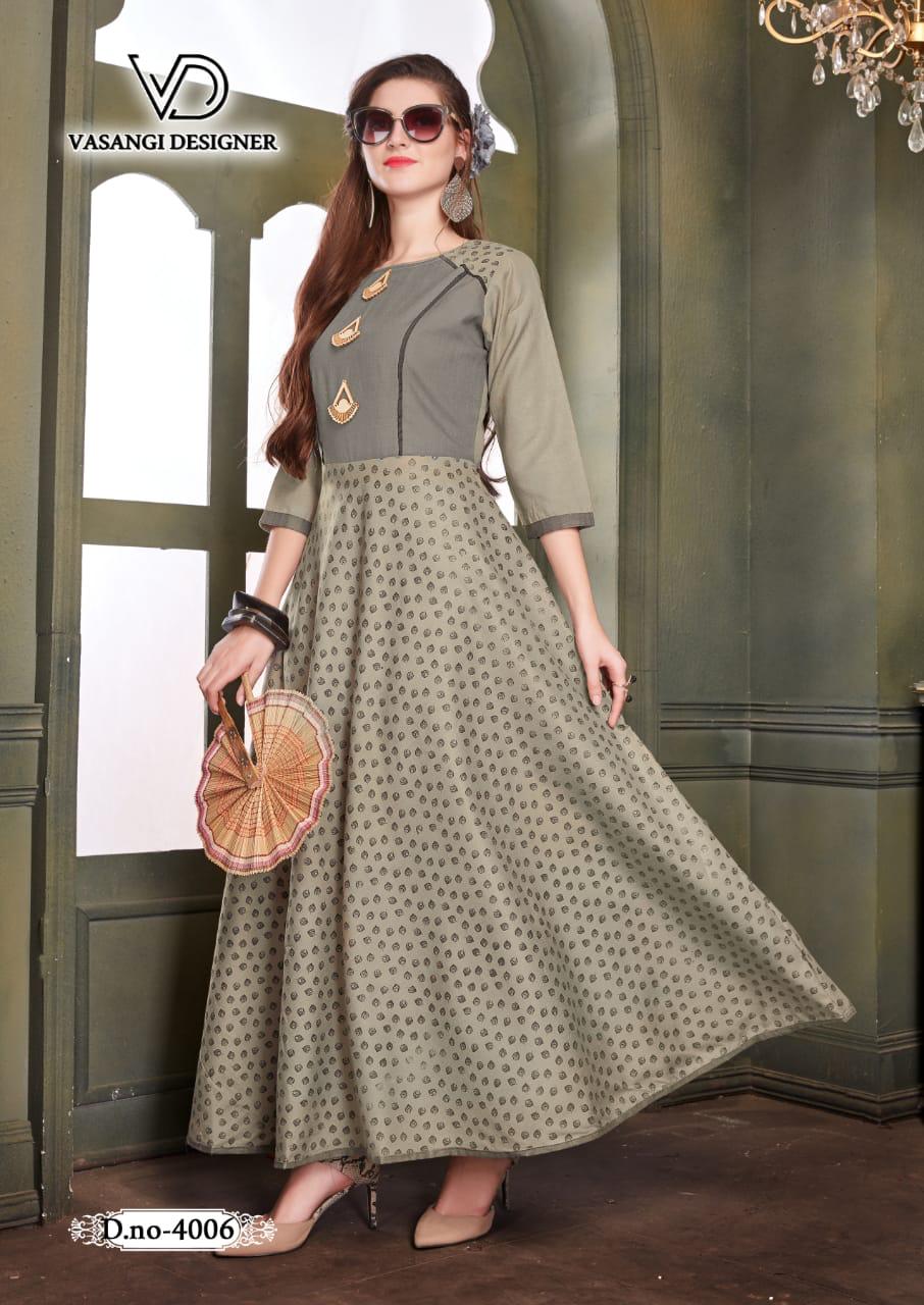 Rangat Vol-2 By Vasangi Designer 4001 To 4007 Series Designer Beautiful Colorful Stylish Fancy Casual Wear & Ethnic Wear & Ready To Wear Premium Rubby Slub / Block Print & Foil Kurtis At Wholesale Price