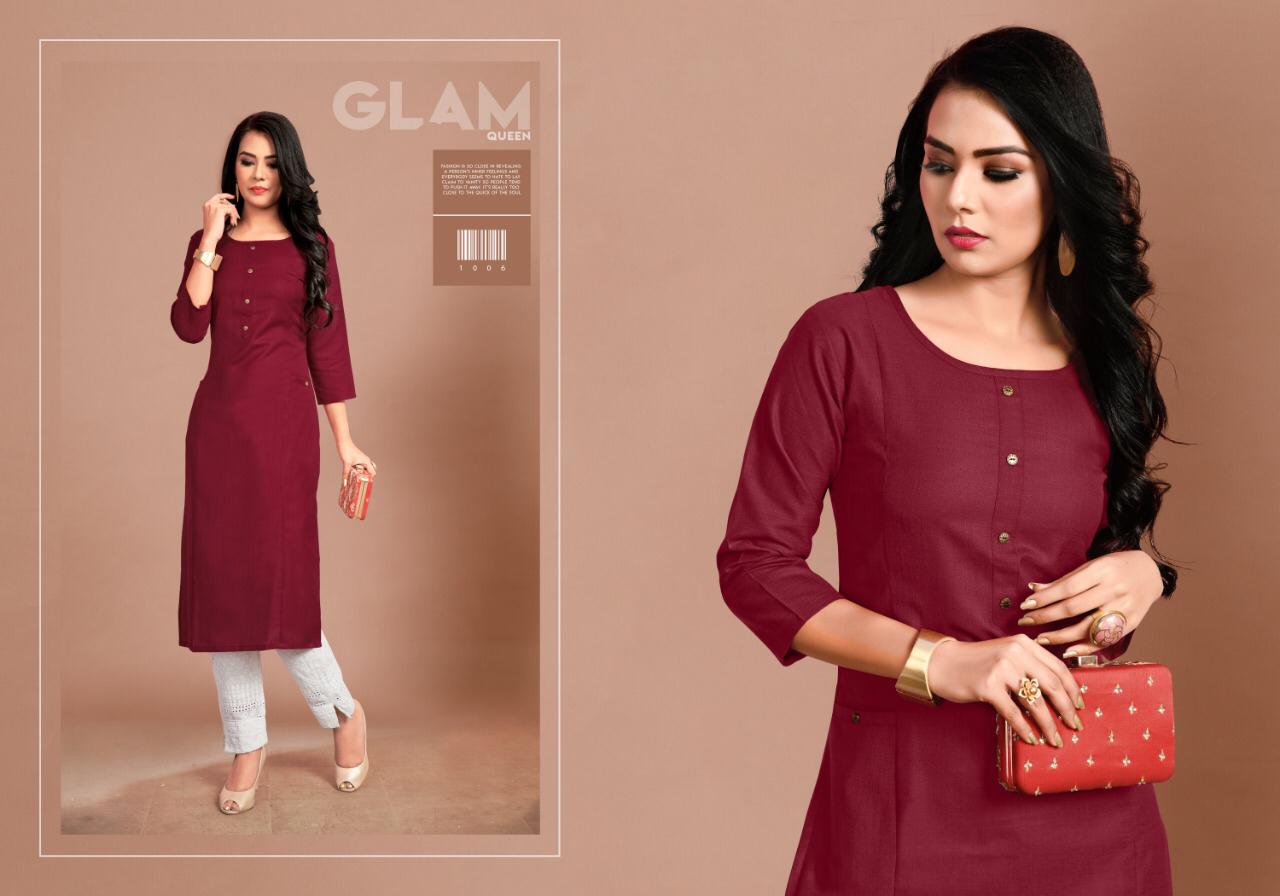 Rangeen By Gallberry 1001 To 1007 Series Stylish Fancy Beautiful Colorful Casual Wear & Ethnic Wear Cotton Slub Printed Kurtis At Wholesale Price