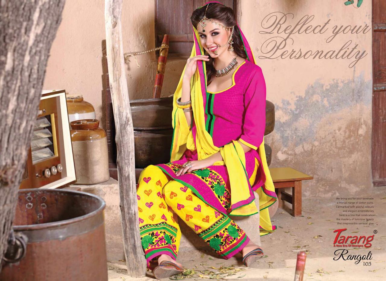 Rangoli By Tarang 101 To 110 Series Beautiful Patiyala Suits Stylish Fancy Colorful Casual Wear & Ethnic Wear Cotton Cambric Embroidered Dresses At Wholesale Price
