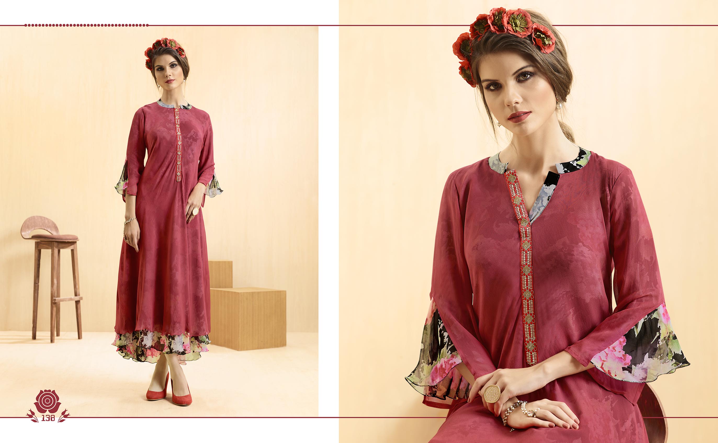 Rangoon Vol-2 By Kajree Fashion 132 To 141 Series Designer Beautiful Stylish Fancy Colorful Party Wear & Ethnic Wear & Ready To Wear Georgette Printed Kurtis At Wholesale Price