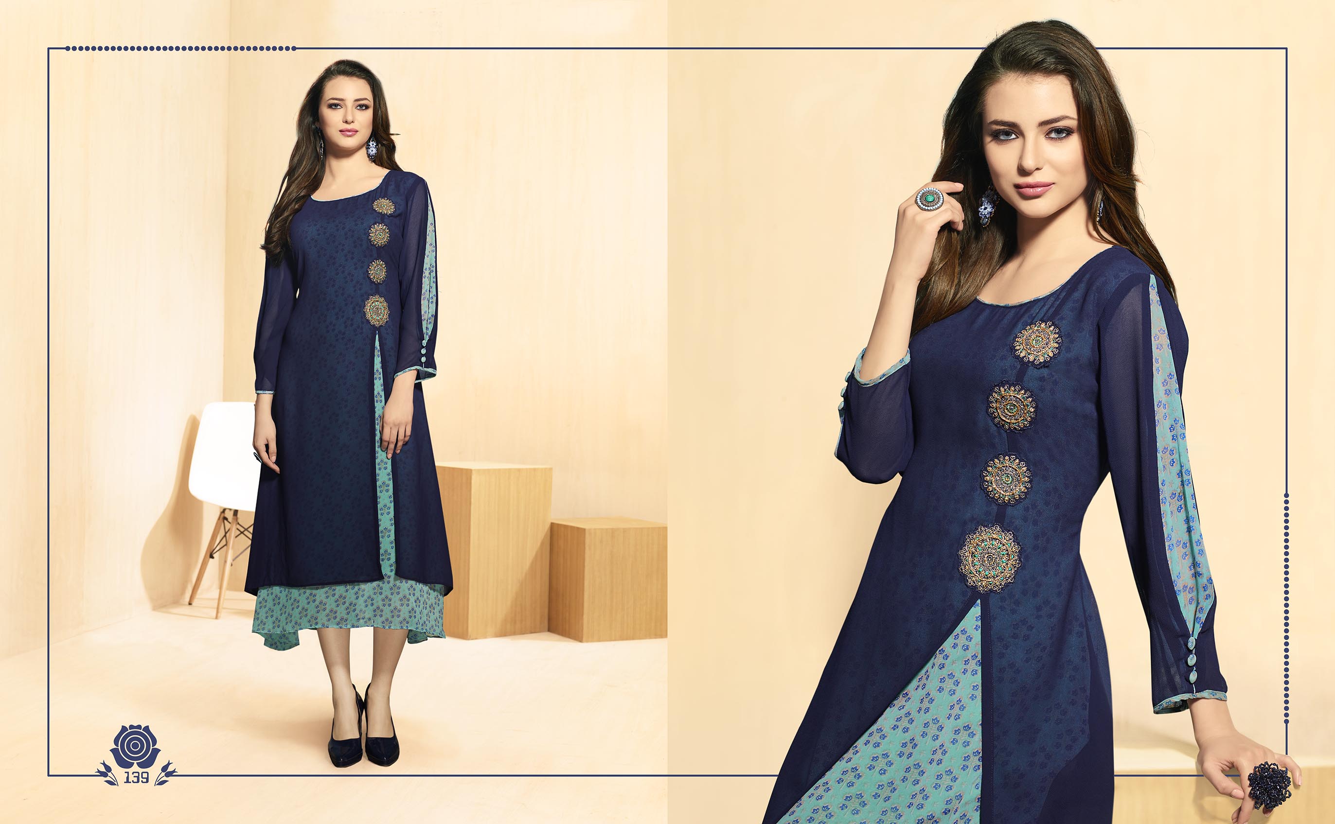 Rangoon Vol-2 By Kajree Fashion 132 To 141 Series Designer Beautiful Stylish Fancy Colorful Party Wear & Ethnic Wear & Ready To Wear Georgette Printed Kurtis At Wholesale Price