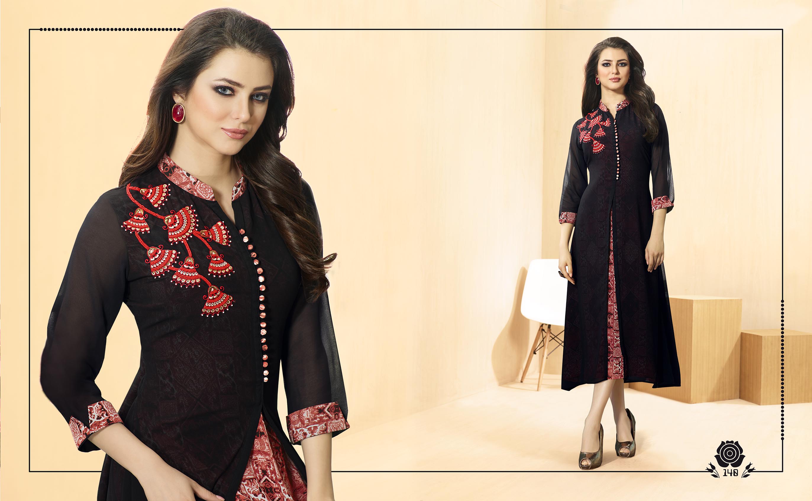 Rangoon Vol-2 By Kajree Fashion 132 To 141 Series Designer Beautiful Stylish Fancy Colorful Party Wear & Ethnic Wear & Ready To Wear Georgette Printed Kurtis At Wholesale Price