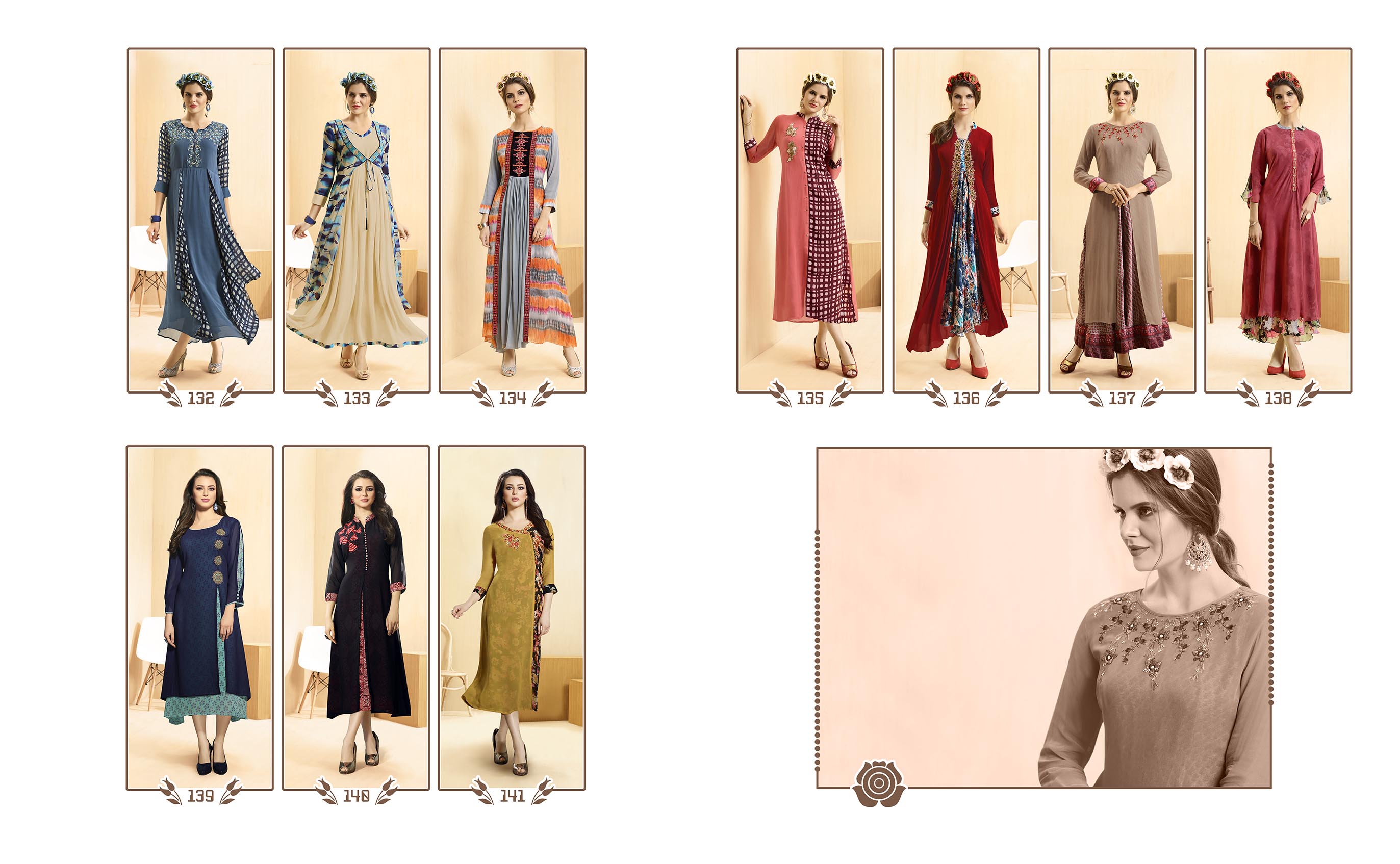 Rangoon Vol-2 By Kajree Fashion 132 To 141 Series Designer Beautiful Stylish Fancy Colorful Party Wear & Ethnic Wear & Ready To Wear Georgette Printed Kurtis At Wholesale Price