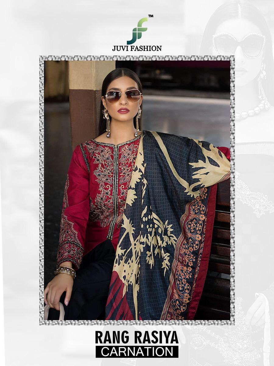Rangrasiya Carnation By Juvi Fashion 49001 To 49006 Series Pakistani Designer Suits Collection Beautiful Stylish Fancy Colorful Party Wear & Occasional Wear Cambric Cotton With Self Embroidery Dresses At Wholesale Price