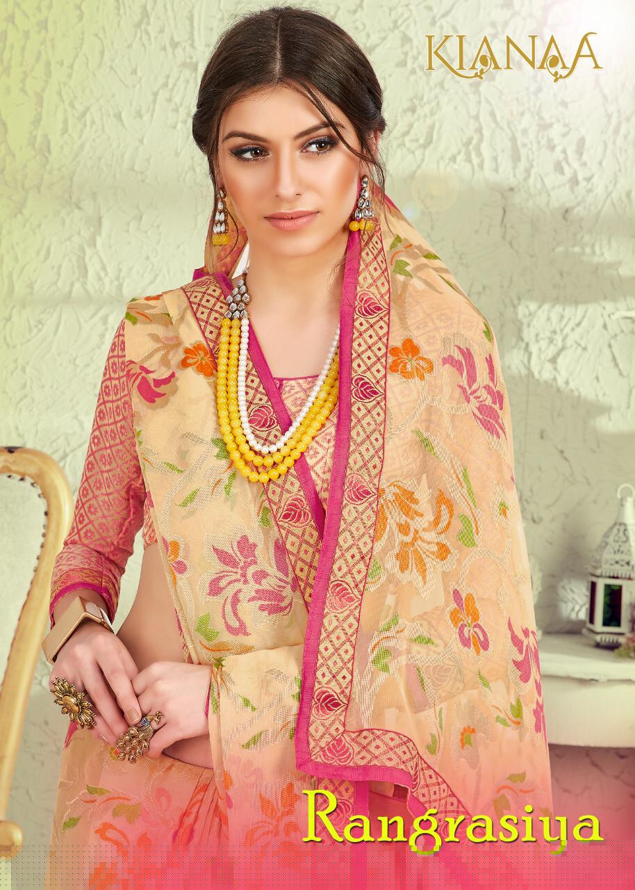 Rangrasiya By Kianaa Fashion 125 To 133 Series Indian Traditional Wear Collection Beautiful Stylish Fancy Colorful Party Wear & Occasional Wear Zimli Brasso Printed Sarees At Wholesale Price