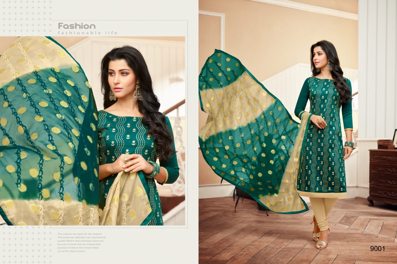 Rang Rasiya By R R Fashion 9001 To 9012 Series Beautiful Suits Stylish Colorful Fancy Casual Wear & Ethnic Wear Denting Cotton Embroidery Dresses At Wholesale Price