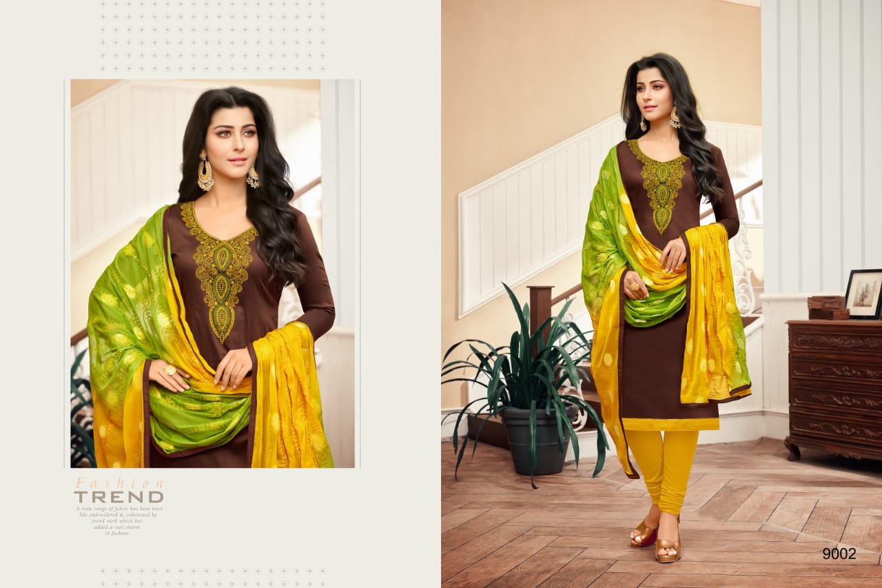 Rang Rasiya By R R Fashion 9001 To 9012 Series Beautiful Suits Stylish Colorful Fancy Casual Wear & Ethnic Wear Denting Cotton Embroidery Dresses At Wholesale Price