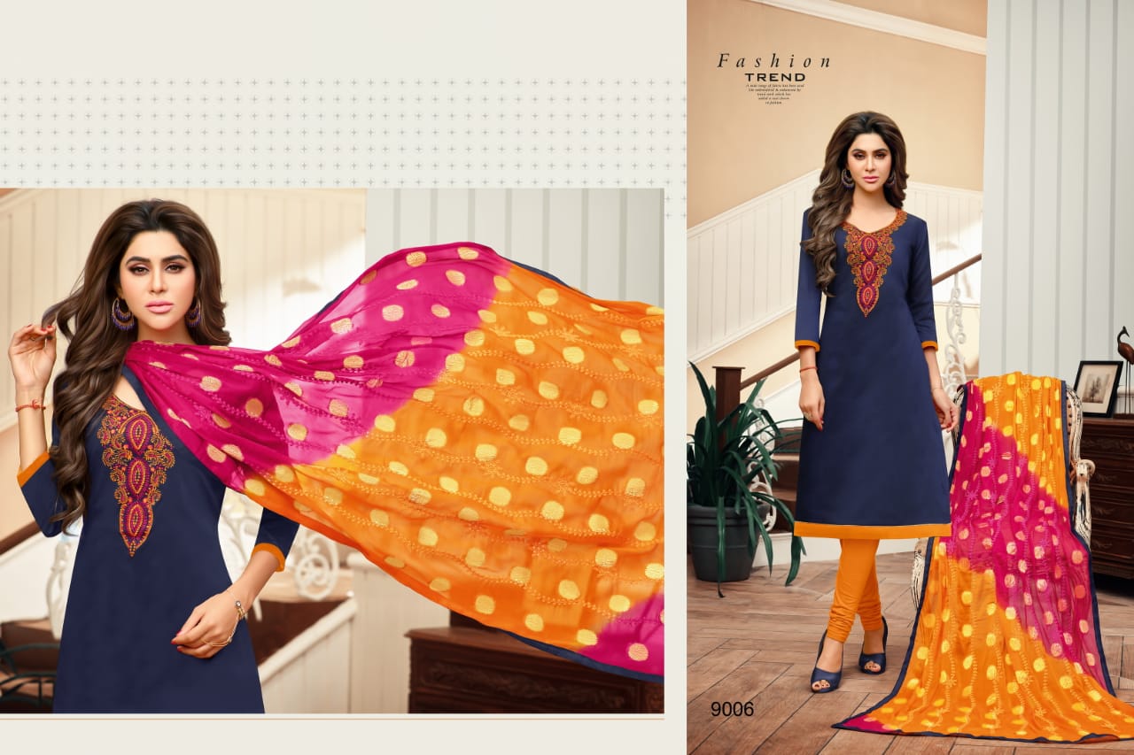 Rang Rasiya By R R Fashion 9001 To 9012 Series Beautiful Suits Stylish Colorful Fancy Casual Wear & Ethnic Wear Denting Cotton Embroidery Dresses At Wholesale Price