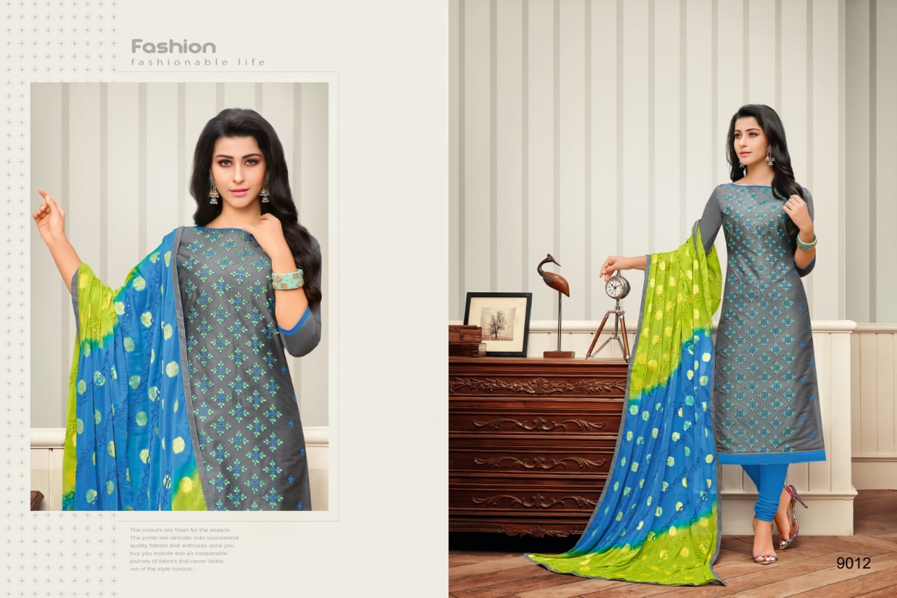 Rang Rasiya By R R Fashion 9001 To 9012 Series Beautiful Suits Stylish Colorful Fancy Casual Wear & Ethnic Wear Denting Cotton Embroidery Dresses At Wholesale Price
