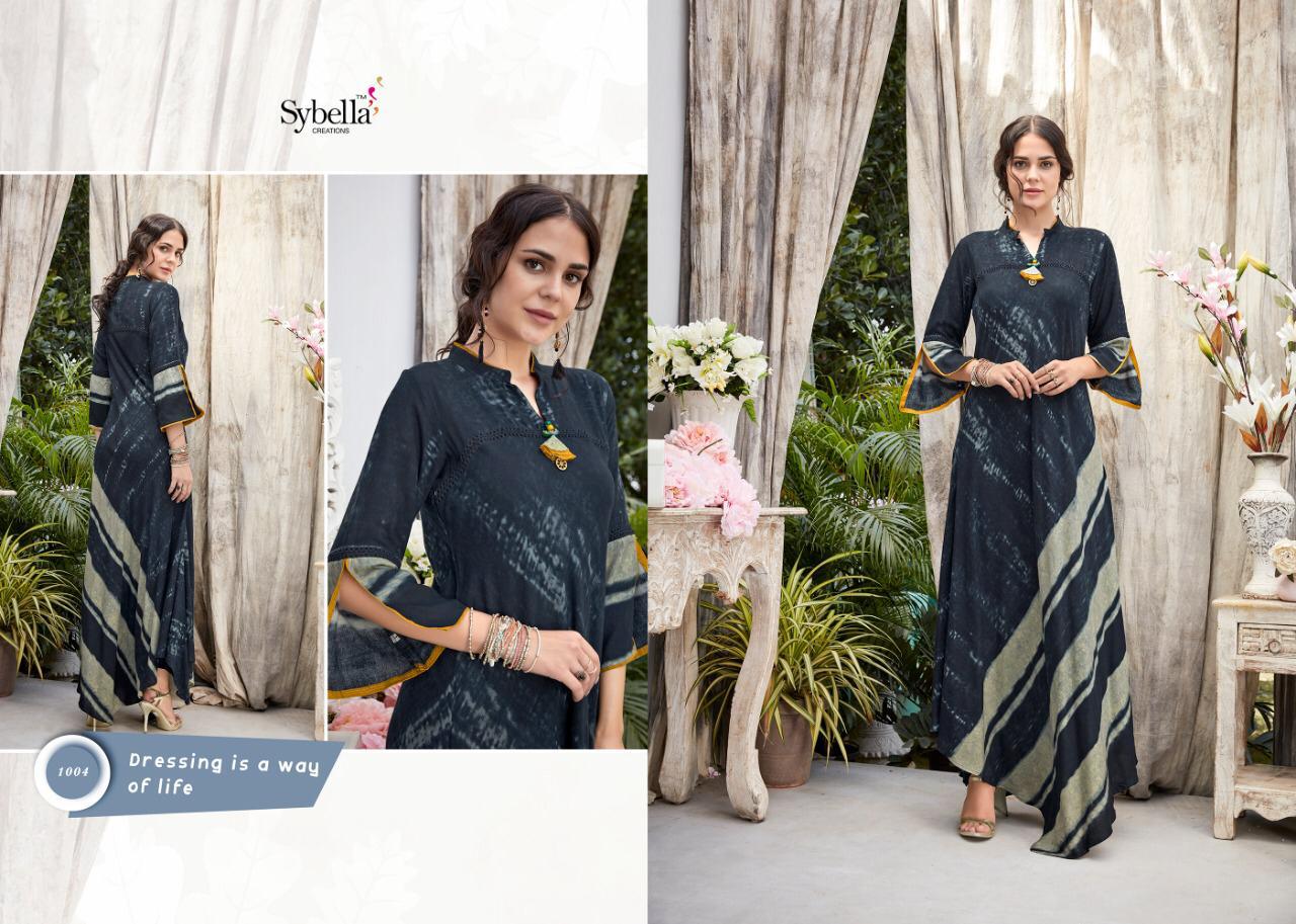 Rang Sutra By Sybella 1001 to 1006 Wear Collection Beautiful Stylish Fancy Colorful Party Wear & Occasional Wear Heavy Rayon Kurtis At Wholesale Price