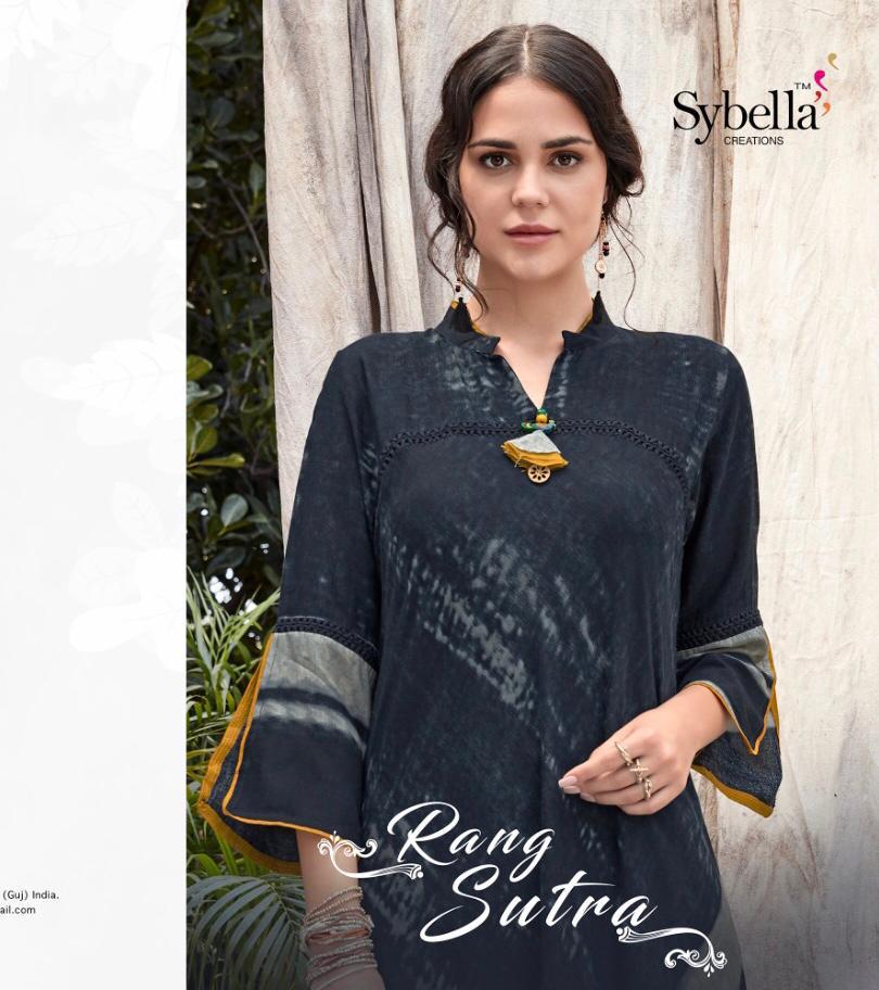 Rang Sutra By Sybella 1001 to 1006 Wear Collection Beautiful Stylish Fancy Colorful Party Wear & Occasional Wear Heavy Rayon Kurtis At Wholesale Price