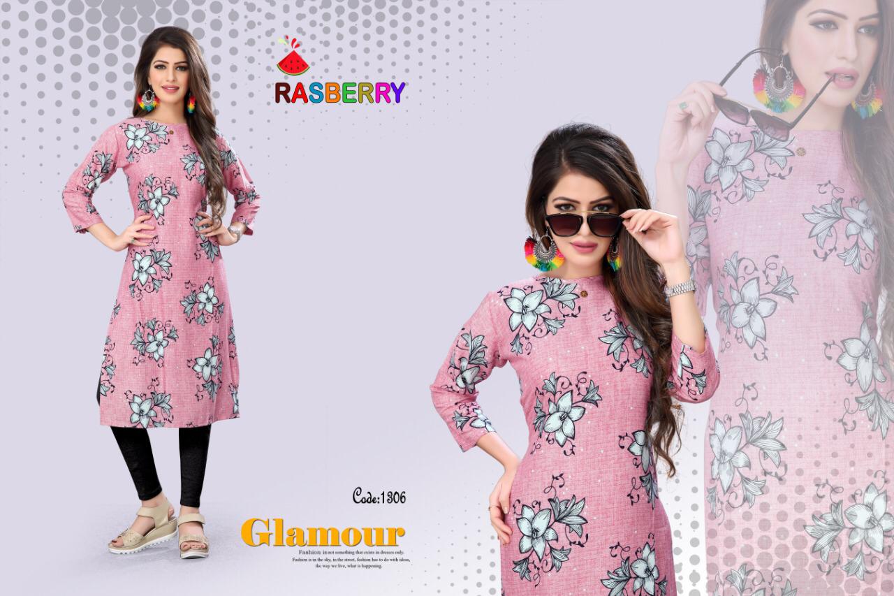 Rasberry By Watermelon 1301 To 1308 Series Beautiful Colorful Stylish Fancy Casual Wear & Ethnic Wear & Ready To Wear Rayon Print Kurtis At Wholesale Price
