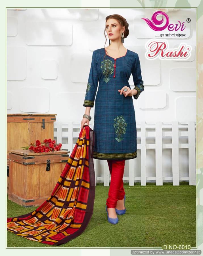 Rashi Vol-6 By Devi 6001 To 6012 Series Indian Traditional Wear Collection Beautiful Stylish Fancy Colorful Party Wear & Occasional Wear Cotton Printed Dress At Wholesale Price