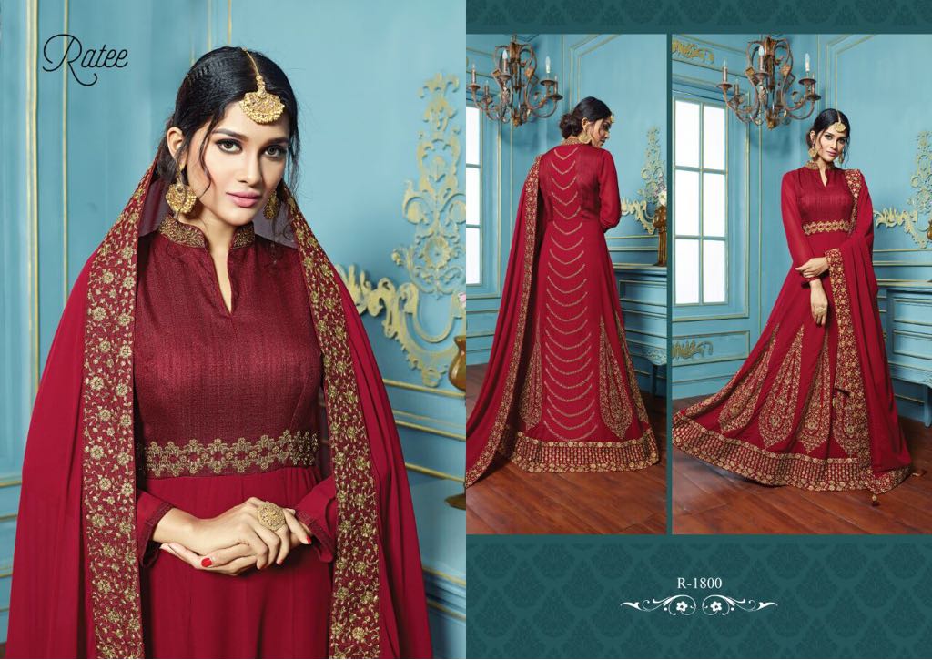 Ratee Vol-1 By Ratee 1800 To 1805 Series Designer Anarkali Suits Wedding Suits Beautiful Stylish Fancy Colorful Party Wear & Occasional Wear Georgette Embroidered Dresses At Wholesale Price