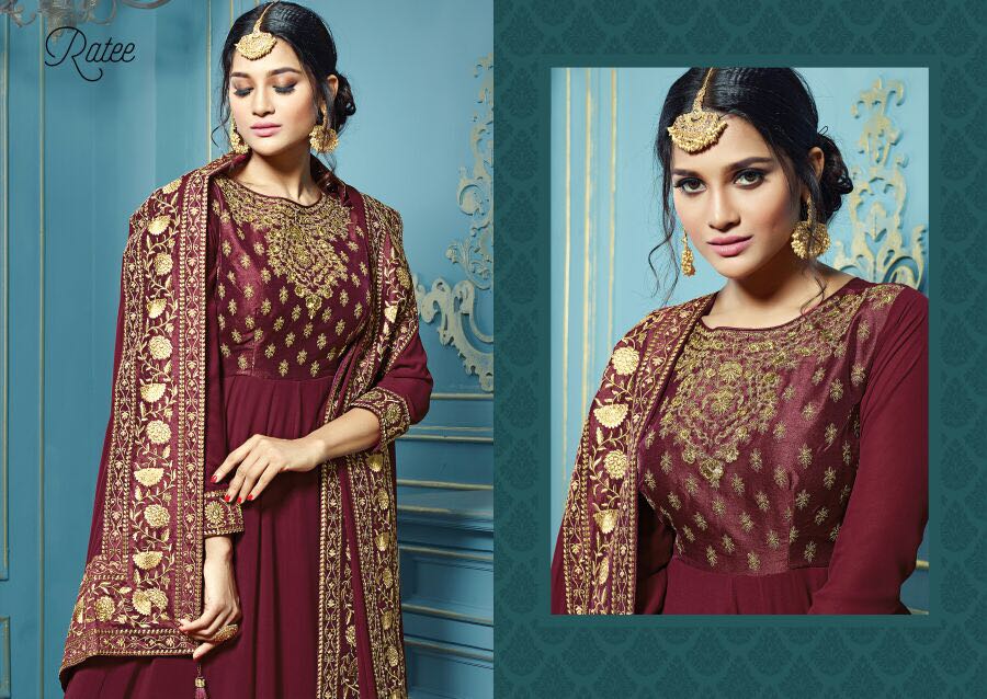 Ratee Vol-1 By Ratee 1800 To 1805 Series Designer Anarkali Suits Wedding Suits Beautiful Stylish Fancy Colorful Party Wear & Occasional Wear Georgette Embroidered Dresses At Wholesale Price