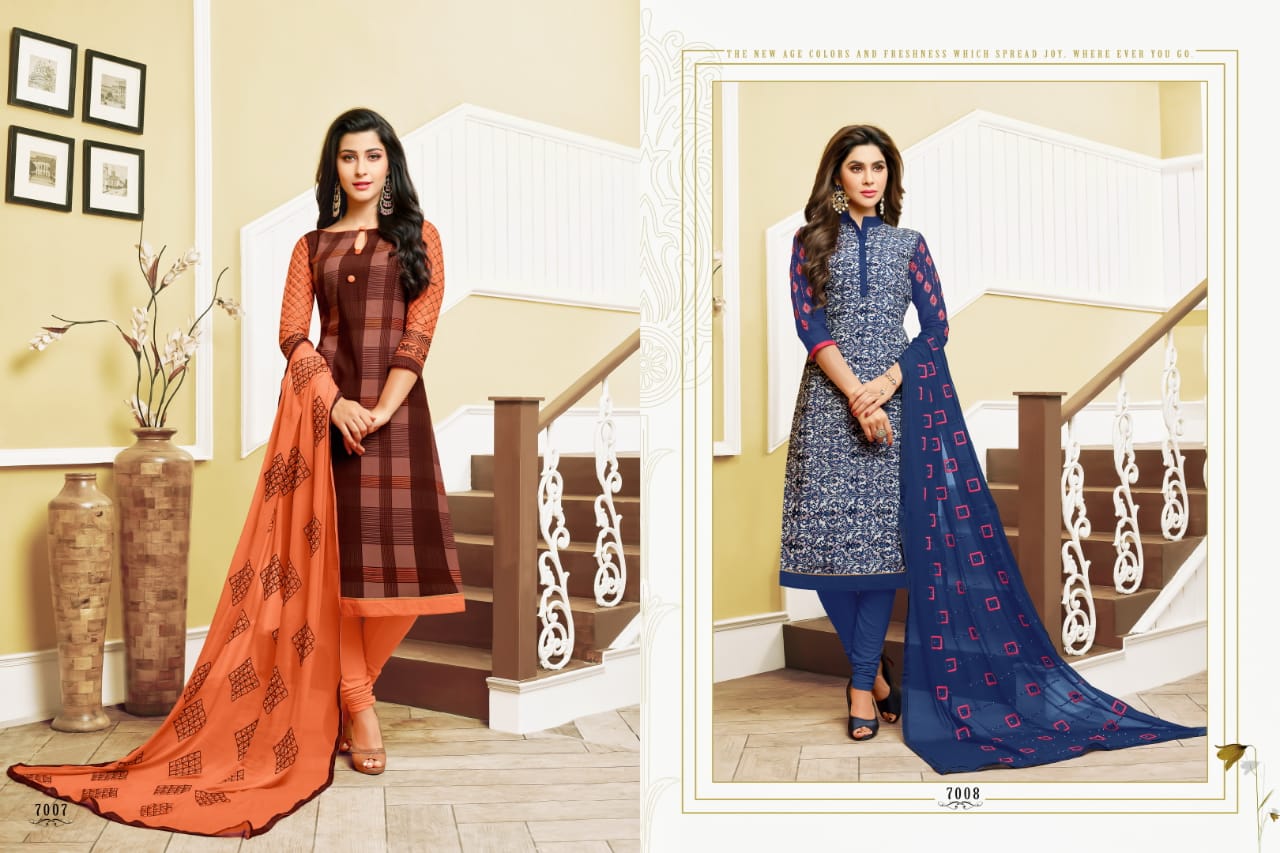 Ray Rayon Vol-5 By Rr Fashion 7001 To 7014 Series Beautiful Suits Stylish Fancy Colorful Casual Wear & Ethnic Wear Rayon & Cotton Dresses At Wholesale Price